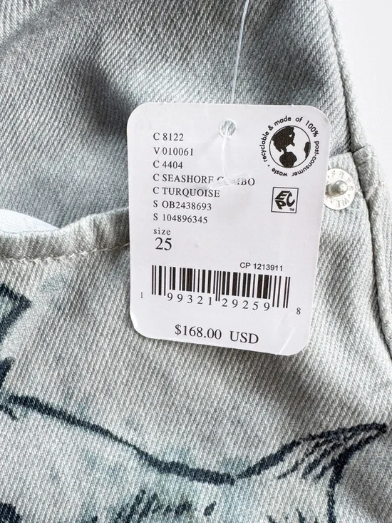 Free People We The Free Tinsley Printed Jeans in Sea Shore Combo | 25 NWT - Picture 10 of 12